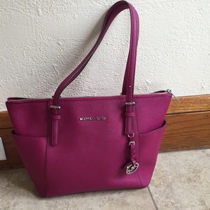 Michael Kors Top Zip Tote- Fuchsia