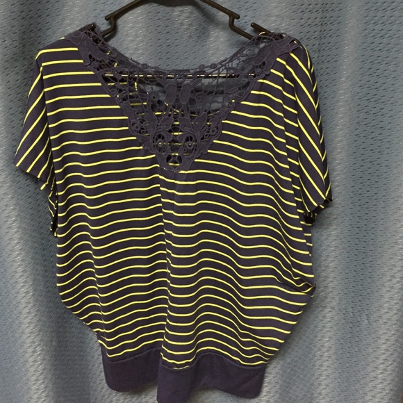 Navy and green striped tunic - Picture 2 of 3