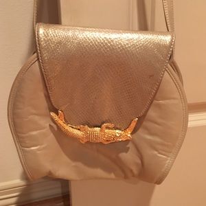 Vintage leather Bags by Pinky purse with alligator