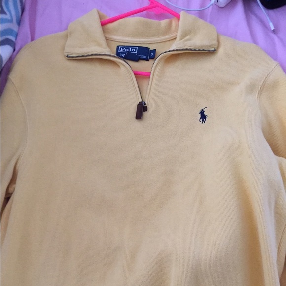 Yellow men's polo 1/4 zip