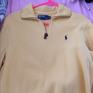 Yellow men's polo 1/4 zip