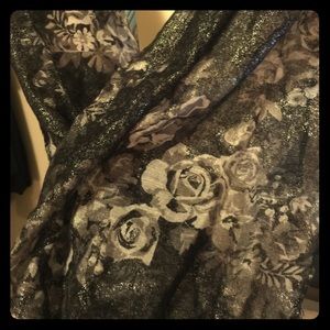 Sparkling Grey Rose Infinity Scarf