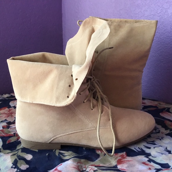 Beige Suede Boots