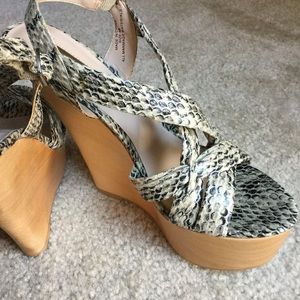 H by Halston snakeskin wedges - NWOBox