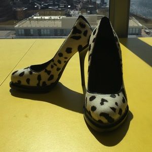 NIB AUTH Alexander Wang Dalmatian Print Heels 36 6