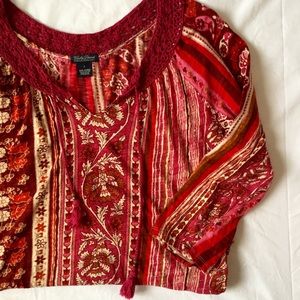 Lucky brand relaxed, vertical striped shirt