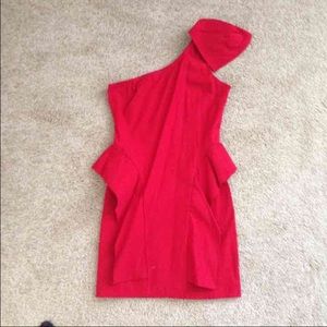 🎈 RESERVED 🎈Sexy red one shoulder peplum dress