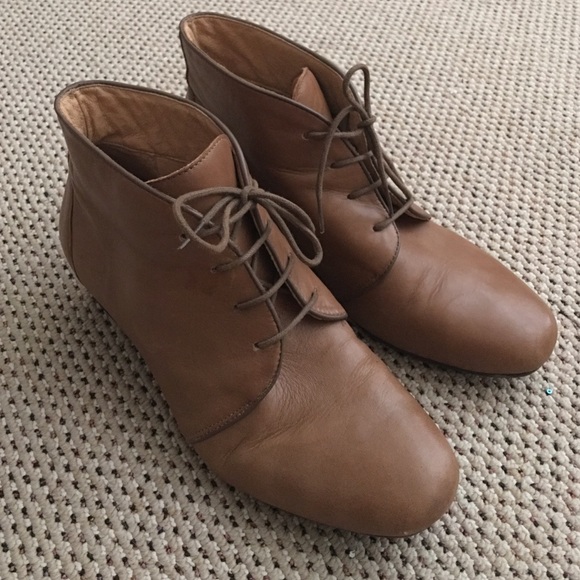 Super Cute Brown Wedged Bootie Like Shoes