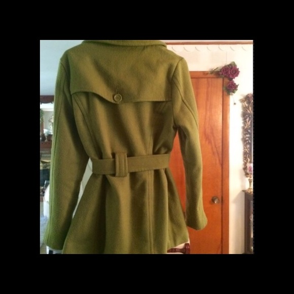 JOUJOU•Olive GreenDouble Breasted Pea Coat - Picture 7 of 9