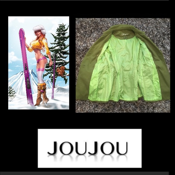 JOUJOU•Olive GreenDouble Breasted Pea Coat - Picture 5 of 9