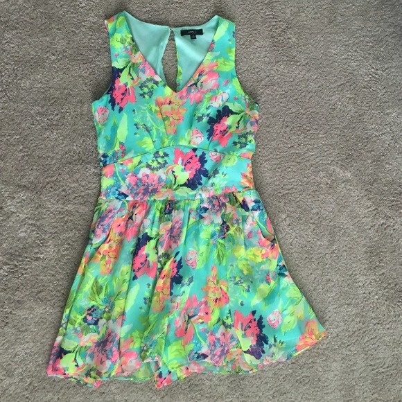 Neon floral romper