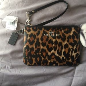 Leopard Coach Wristlet