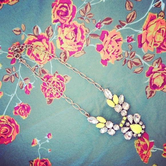 Neon J crew statement necklace