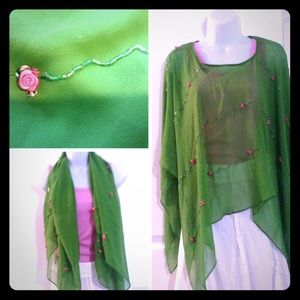 Gorgeous Silk poncho scarf‼️