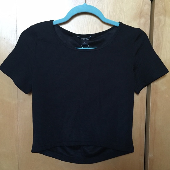 NWT Monki Black Crop Top