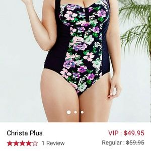 One piece halter swimsuit