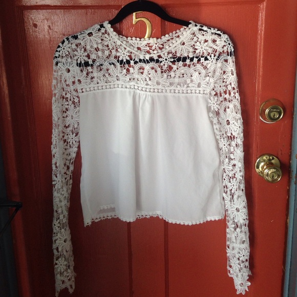 White Floral Laced Blouse