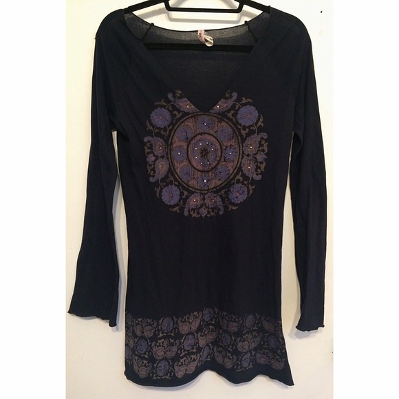 "Pink Lotus" Light-weight Long Tunic Top