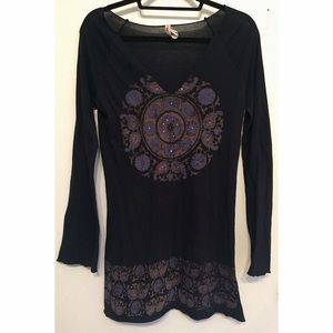 "Pink Lotus" Light-weight Long Tunic Top