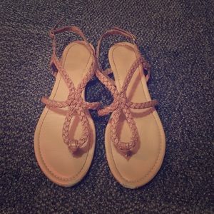 Camel Brown Strapped Sandals