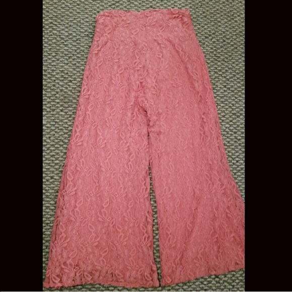 Plus size coral lace boutique palazzo pants