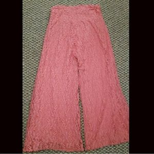 Plus size coral lace boutique palazzo pants