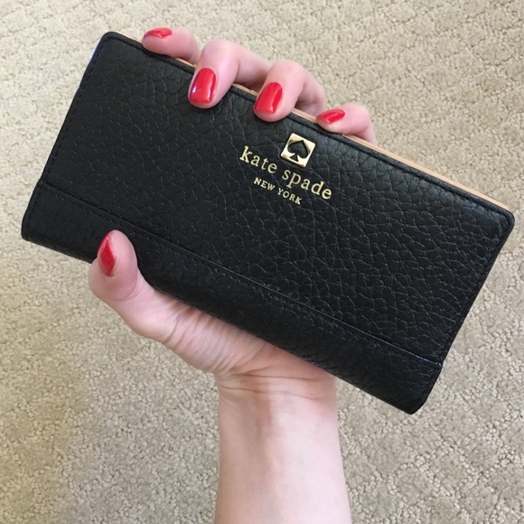 kate spade Handbags - Kate Spade Stacy Black Leather Continental Wallet