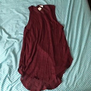 Burgundy asymmetrical tank