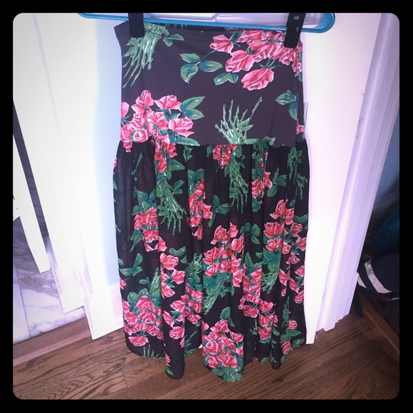 Free people maxi skirt with roses