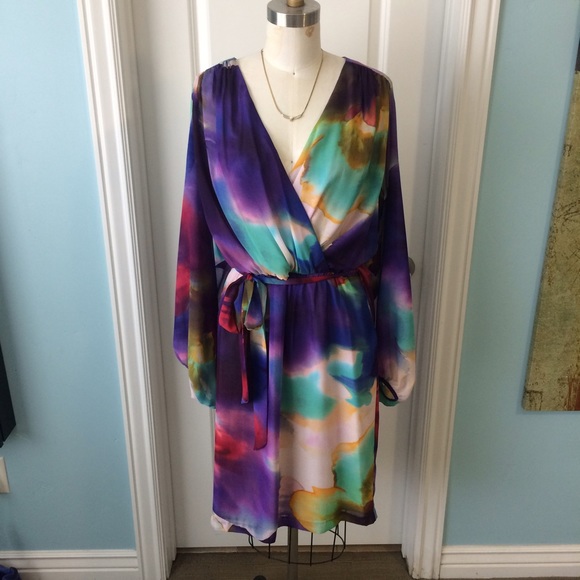 Suzi Chin Tie-Dye Chiffon Dress