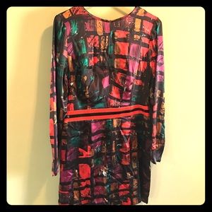 Milly colorful & sexy long sleeve shift dress