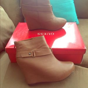 Guess platform wedge booties