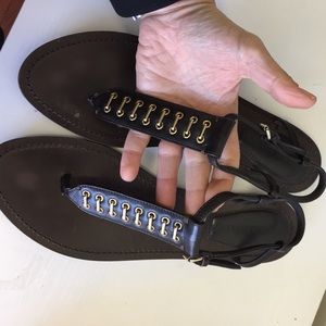 Burberry brown leather sandals