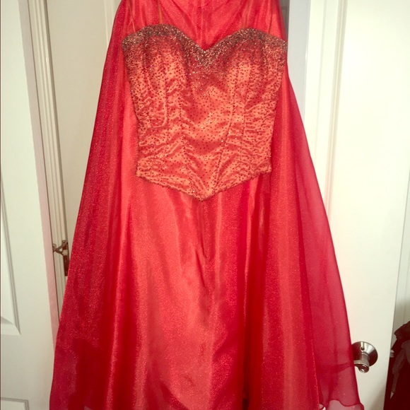 Orange colored two piece prom dress!