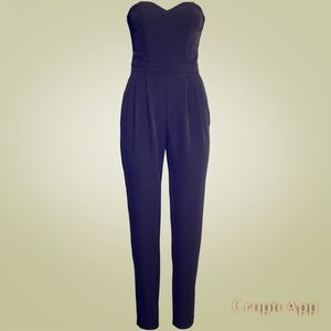 H&M Black Strapless Jumpsuit