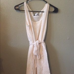 White/eggshell cloth lace dress