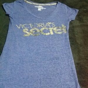 Victoria's Secret Super Model glitter vneck tshirt