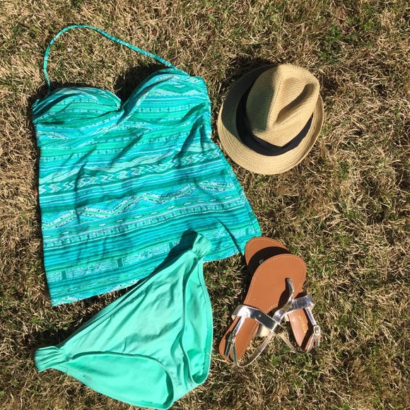 Turquoise design tankini
