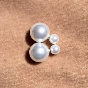 Mirina Collections Double Sided Pearl Earrings.