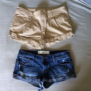 khaki and jean shorts