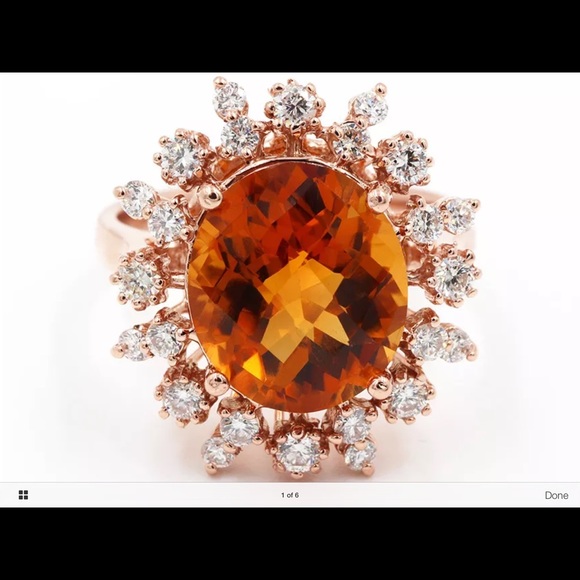 6.21 Ct. Oval Cut Diamond Engagement Ring in 14K