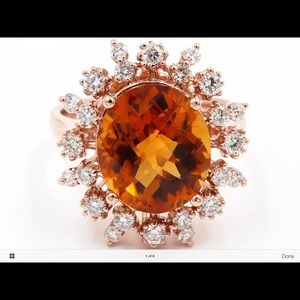 6.21 Ct. Oval Cut Diamond Engagement Ring in 14K