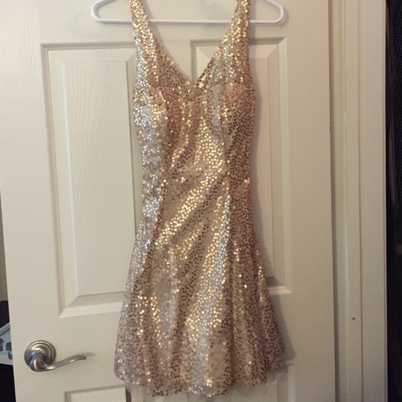 Gold sequin dress