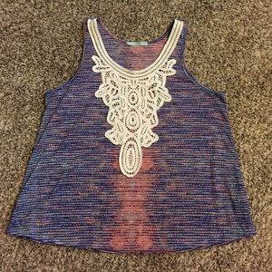 Pretty A-line crochet accent Tank