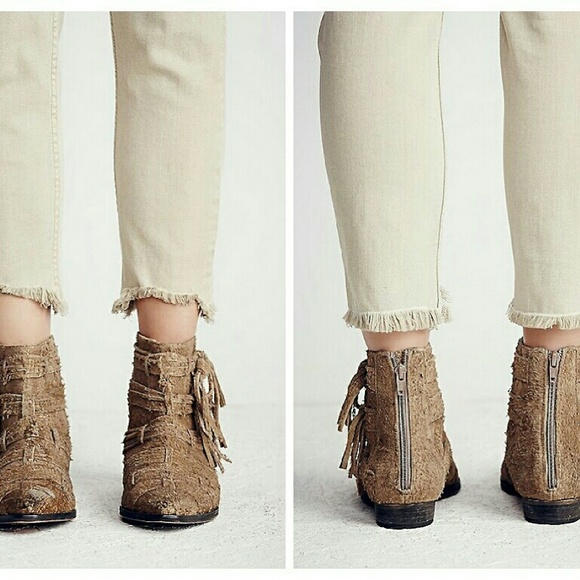 Free People Decades Ankle Boots Taupe - Picture 2 of 4