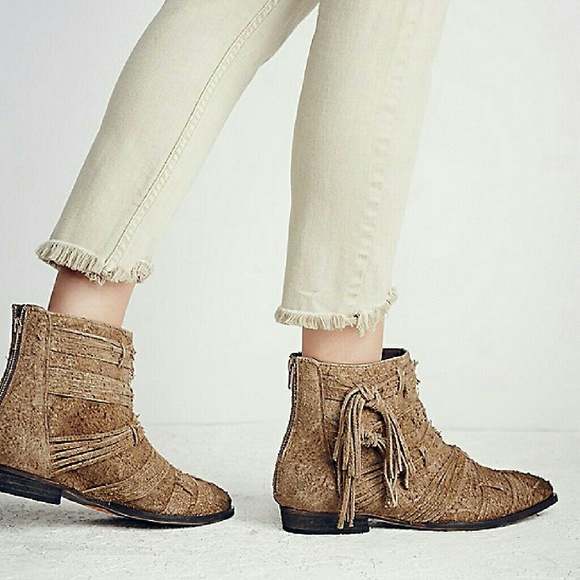 Free People Decades Ankle Boots Taupe - Picture 4 of 4