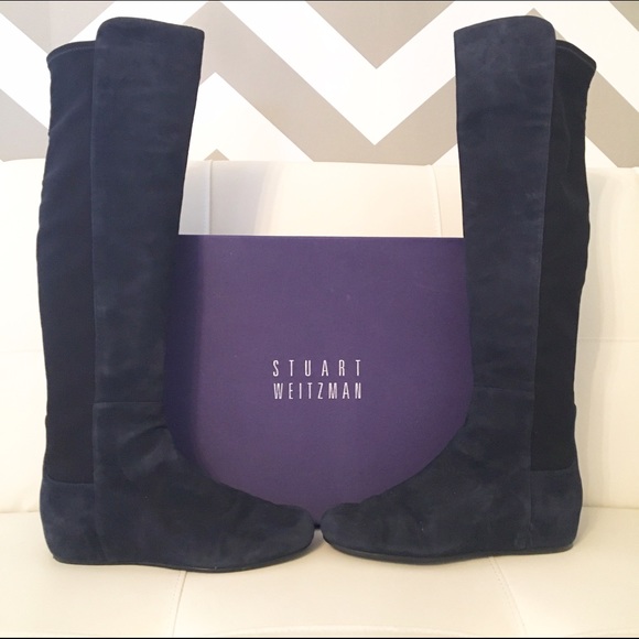 Stuart Weitzman Shoes - Navy suede Stuart Weitzman Knee-High Boots