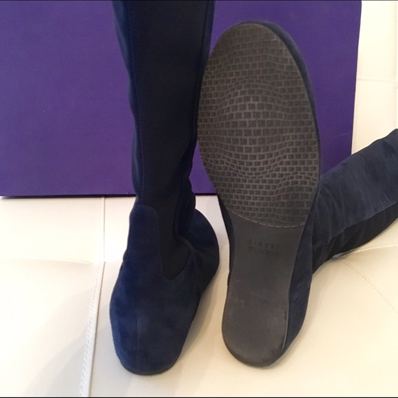 Navy suede Stuart Weitzman Knee-High Boots - Picture 3 of 4