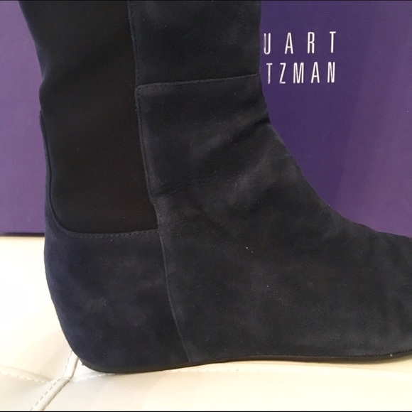 Navy suede Stuart Weitzman Knee-High Boots - Picture 4 of 4