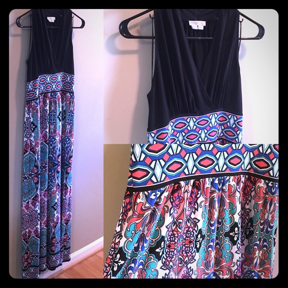London Times sleeveless maxi dress
